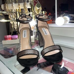 Steve Madden Black and Metallic Heels